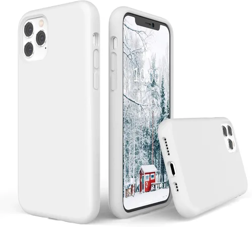 Vista 8 de SURPHY Funda compatible con iPhone 11 Pro de 5.8 pulgadas, funda gruesa de silicona líquida (con forro de microfibra) para 11 Pro 2019, color rojo