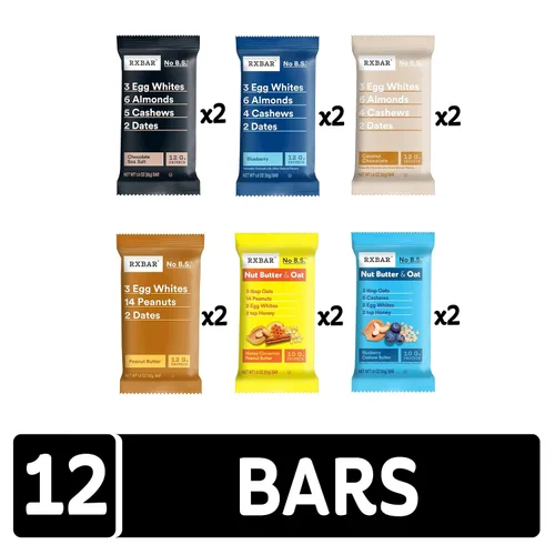 Vista 4 de RXBAR Barras de proteínas, barras de aperitivos, paquete variado (12 unidades)