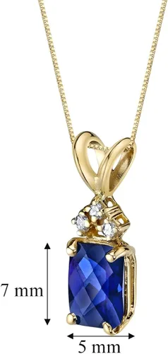Vista 3 de Peora Colgante de oro de 14 quilates para mujer con diamantes, delicado solitario de corte radiante de 0.276 x 0.197in en piedras preciosas
