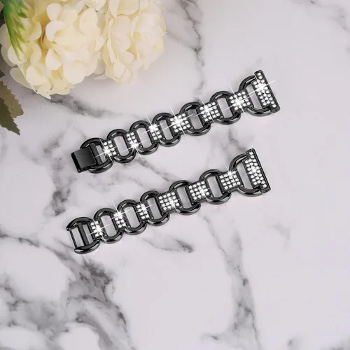 Vista 3 de Pulsera de metal compatible con Amazfit GTS 4/GTS 4 Mini/Bip 3/Bip 3 Pro/GTS/Bip para mujer, correa de reloj elegante de 0.787 pulgadas, correa
