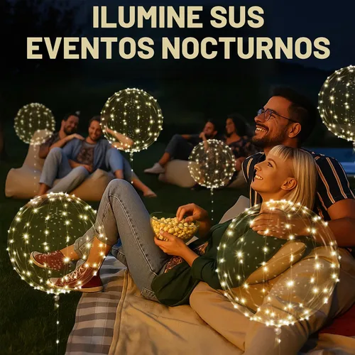 Vista 8 de 10 globos iluminados para fiestas, hechos de material TPU transparente