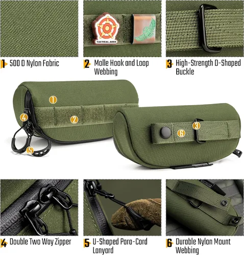 Vista 2 de EXT7 Funda portátil para lentes de sol para exteriores, caja protectora a prueba de golpes, accesorios Molle de nailon, funda rígida a prueba