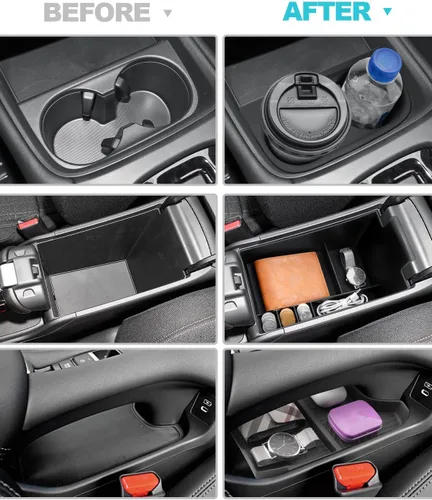 Vista 2 de CDEFG Bandeja organizadora de consola central Honda HR-V 2023 2024 2025 2026 para Honda HR-V 2023-2026 (deporte, EX-L, LX), accesorios para consola