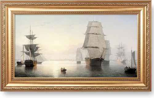 Vista 44 de A&T ARTWORK A Brisk Breeze por Willem van de velde Reproducciones de pintura de velero, impresiones en lienzo giclée para decoración del hogar, 20 x