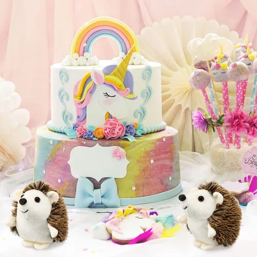 Vista 6 de Zubebe Mini erizo de juguete a granel, regalo de fin de año, regalo de fin de año, peluche de 4 pulgadas, pequeño recuerdo de fiesta, llavero