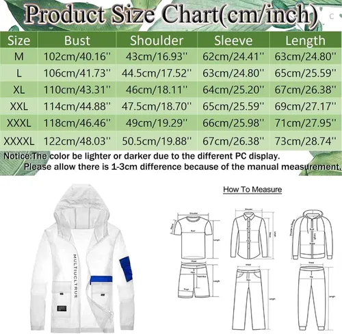 Vista 3 de Sheyla Mens Windproof Jacket Waterproof Lightweight Mountain Sport Jacket Relaxed Fit Hooded Windbreaker Raincoat