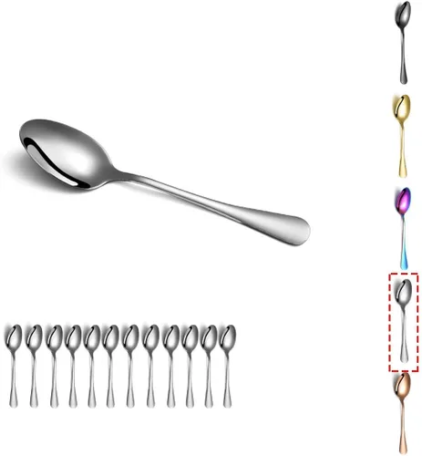 Vista 8 de Kyraton Cucharas de café expreso y té de 5.5 pulgadas, mini cucharas de acero inoxidable, paquete de 6