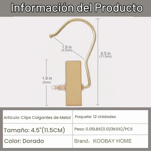 Vista 3 de Ganchos para botas de 4.5 pulgadas, ganchos de metal dorados para colgar guantes, zapatos, ganchos de lavandería, extensiones de cabello, clips
