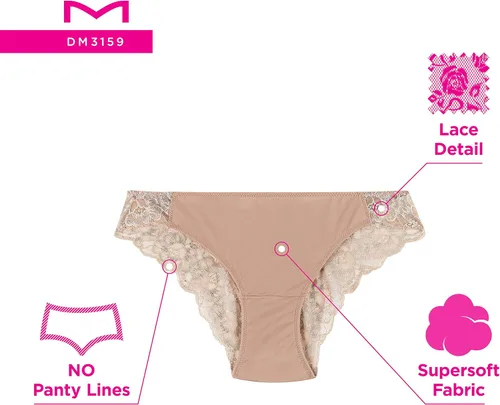Vista 6 de Maidenform Tanga Pack, Back Underwear, Cheeky Lace Panties for Women, 3-Pack