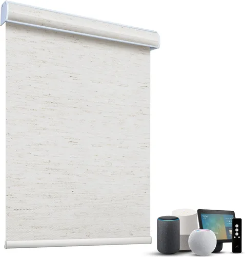 Vista 81 de SmartWings Persianas Motorizadas con Sombras para Ventana Control Remoto Funciona con Thread Apple Homekit Z-Wave Alexa 100% Blackout de Doble Cara