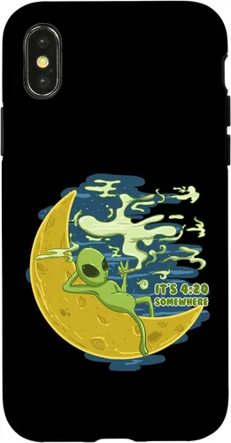 Vista 4 de Estuche de regalo para iPhone 14 Pro Alien 420 Somewhere Funny ET Cannabis Marihuana Stoner