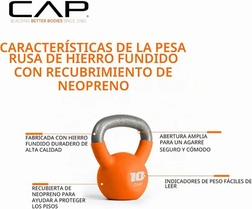 Vista 3 de CAP Neoprene Coated Kettlebells - Multiple Sizes
