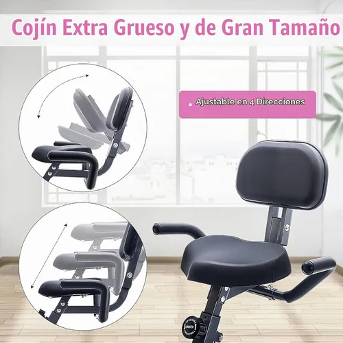 Vista 3 de Merax Bicicleta de entrenamiento para el hogar: bicicleta estática reclinada 2 en 1 y posiciones verticales de bicicleta de ciclismo
