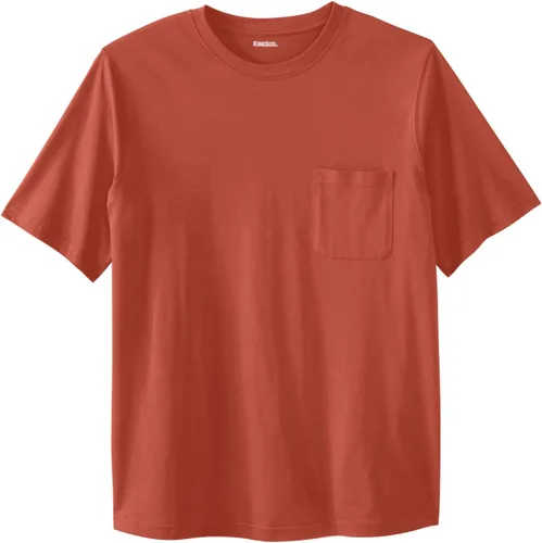 Vista 38 de KingSize Big & Tall Shrink-Less - Camiseta ligera, con cuello redondo, con bolsillo para hombre Gris Caliente Carbón
