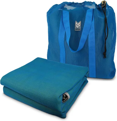 Vista 8 de CGEAR Tapete original para camping RV - Sin arena, resistente al agua, resistente a los rayos UV, construcción de grado militar Azul