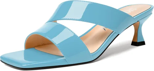 Vista 25 de SKYSTERRY Sandalias de tacón bajo con punta abierta para mujer, con tacón bajo, de 2 pulgadas Beige
