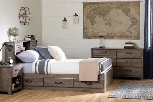 Vista 5 de South Shore Ulysses Mates Mates Cama Otoño Roble
