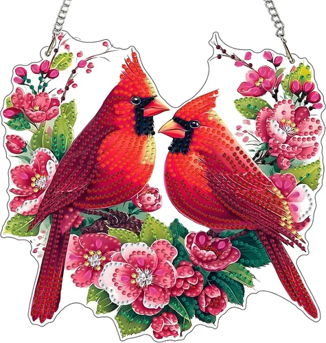 Vista 28 de MXJSUA Atrapasoles con pintura de diamante de águila calva americana, kits de arte de diamantes para adultos, adornos colgantes con cadena