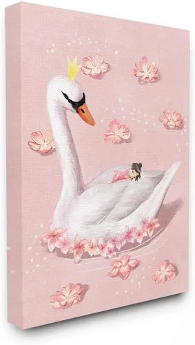 Vista 8 de Stupell Industries 'Cisne de guardería con princesa' Arte de placa de pared Stupell Industries 10 x 15 pulgadas, fácil de colgar y resistente