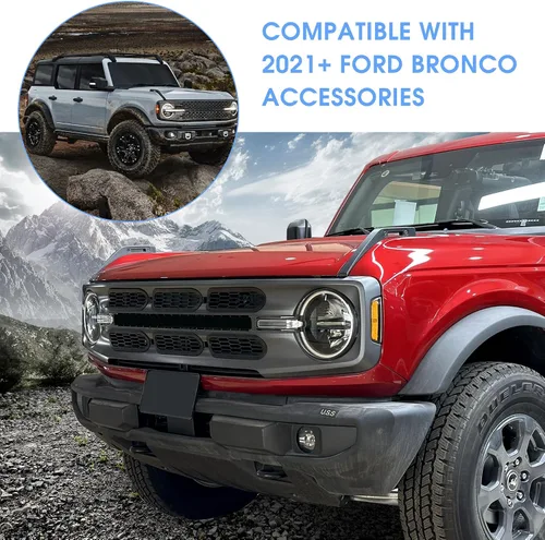 Vista 8 de sukemichi Insertos de parrilla de malla frontal para Ford Bronco Big Bend 2021, 2022, 2023, 2024, 2025, 2026, accesorios exteriores de 2 puertas, 4