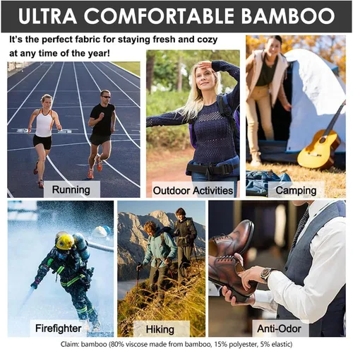 Vista 6 de Sunew Bamboo Socks, Unisex Cushioned Comfortable Wicking Moisture Ankle Workout Hiking Socks 3 Pairs