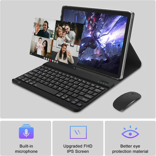 Vista 7 de Tablet 10.1 pulgadas Android 13 Tablets 2025 Últimas tabletas Android 128GB ROM+16GB RAM (8+8 Virtual), tableta 2 en 1 con teclado, potente