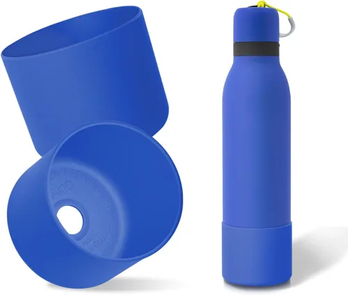 Vista 44 de 2 botas de silicona superiores para Owala FreeSip Twist de 24 onzas, funda inferior resistente a los arañazos, accesorios de botella de Owala