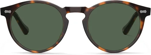 Vista 31 de CARFIA Gafas de sol polarizadas de acetato redondo para mujer, protección UV de cara pequeña con funda de cuero CA5288