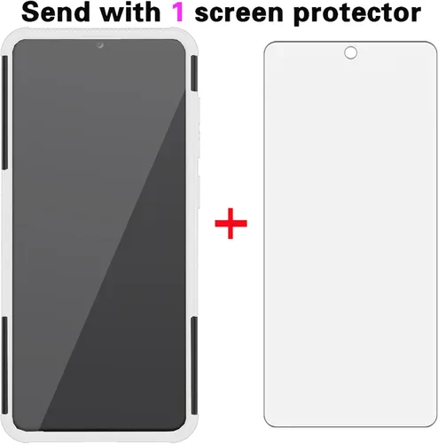 Vista 2 de Asuwish Funda de teléfono para Samsung Galaxy A31 con protector de pantalla de vidrio templado y soporte delgado, híbrida, resistente, funda