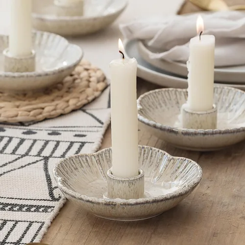 Vista 9 de Soporte de candelabro de cerámica, portavelas para velas cilíndricas, incienso, Palo Santo, velas para Halloween, Navidad, bodas, fiestas, Negro
