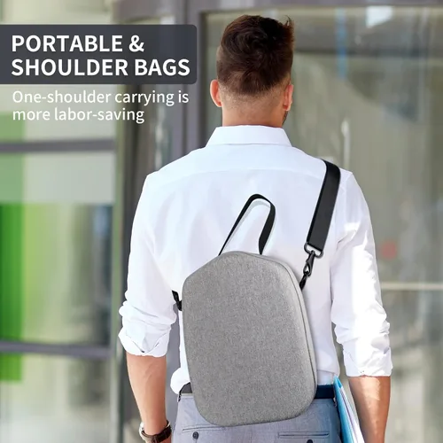 Vista 6 de Funda de transporte rígida para MetaOculus Quest 2 BasicElite Version VR Cable de auriculares y controles táctiles, accesorios todo en uno, diseño