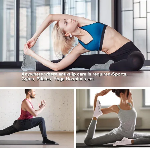 Vista 6 de NuAngela Grip Socks Pilates Socks with Grips for Women Non Slip Yoga Socks for Barre Ballet Dance Hospital Barefoot Workout