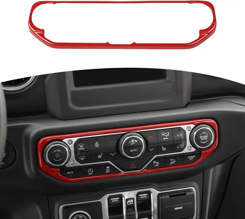 Vista 12 de RT-TCZ para Wrangler JL Cubierta de interruptor de aire acondicionado centro del tablero Trim Marco Azul bebé para Jeep Wrangler JL JLU Gladiator JT