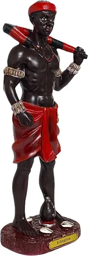 Vista 2 de Gigi's Classy Kids 12" pulgadas estatua Elegua Figurita Santeria Potente Yoruba Orisha African God Imagen