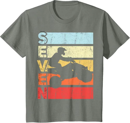 Vista 83 de ATV 7th Birthday Party ATV 4 Wheeler - Camiseta de cumpleaños temática cuádruple Negro