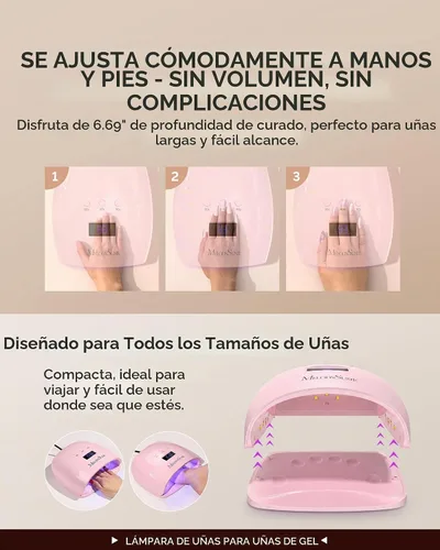 Vista 5 de MelodySusie P-Plus30I - Lámpara de uñas profesional LED UV, secadora de uñas de alta eficiencia con 3 temporizadores y base desmontable que cura