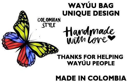 Vista 7 de Bolsos Colombianos, Mochila Wayuu, 100% Original Algodón Colombiano Bolsa De Cubo Hecho A Mano