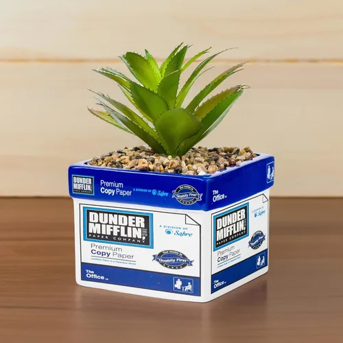 Vista 5 de Silver Buffalo The Office Dunder Mifflin - Caja de papel decorativa artificial de cerámica