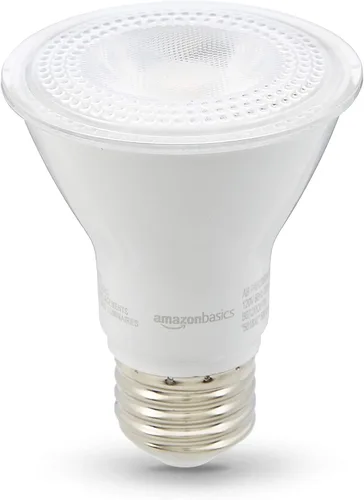 Vista 2 de Amazon Basics - Bombilla LED PAR20, equivalente a 50 W, 7W de eficiencia energética, base estándar E26, blanco cálido 3000K, regulable, vida útil