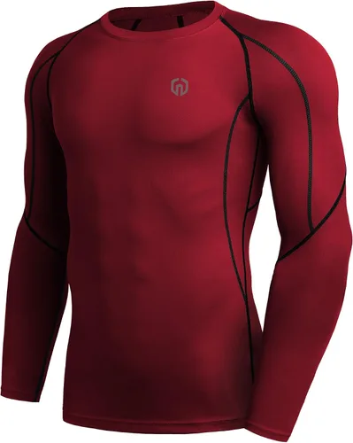 Vista 7 de Neleus - Camisas de compresión de manga larga para hombre para ejercitarte correr 3 u