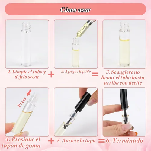 Vista 6 de 20 piezas de tubo de rímel vacío y varita de 0.1 fl oz, botellas de suero
