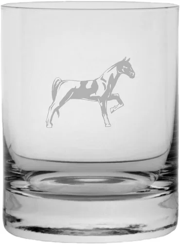 Vista 54 de Abaco Barb - Vaso de whisky con temática de caballo grabado (10.25 onzas)