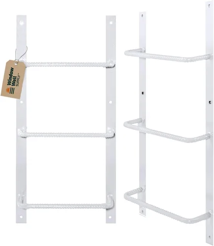 Vista 14 de Escalera de acero para ventanas de sótano (gris, 3 peldaños), escalera de salida atornillada resistente para el hogar, fácil de instalar, escaleras