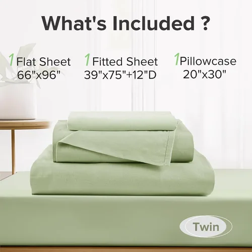 Vista 93 de Comfort Spaces Sábanas 100% algodón tamaño King, transpirables y ultra suaves, sábanas de algodón naturalmente fresco con bolsillo elástico de 14
