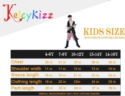 Vista 7 de Disfraz de pirata para niños, ropa de cosplay de Halloween