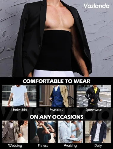 Vista 5 de Faja de compresión para hombre con control de abdomen, faja de compresión para adelgazar el cuerpo, faja de grasa para el vientre, banda