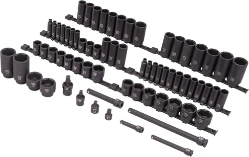 Vista 8 de Sunex 2569, juego de llaves de impacto Master Drive de 1/2 pulgada, 43 piezas, métrico, 9 - 30 mm, estándar/profundo, acero de aleación CR-MO