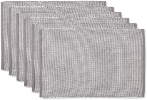 Vista 10 de DII Juego de manteles individuales de la colección de dos tonos, color azul marino, 6 piezas