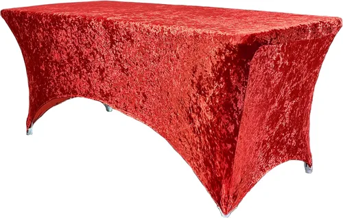Vista 10 de YOUR CHAIR COVERS - Mantel rectangular de terciopelo ajustable de elastano de 6 pies, para patio, mantel elástico, color negro