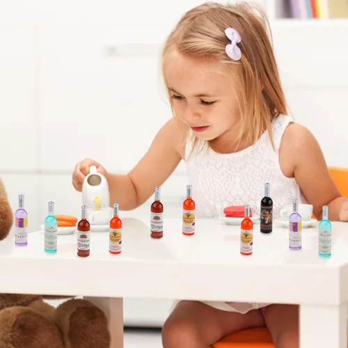 Vista 5 de 20 botellas en miniatura, lindas botellas de vino para casa de muñecas, para hacer mini comida y bebida, accesorios para decoración de casa
